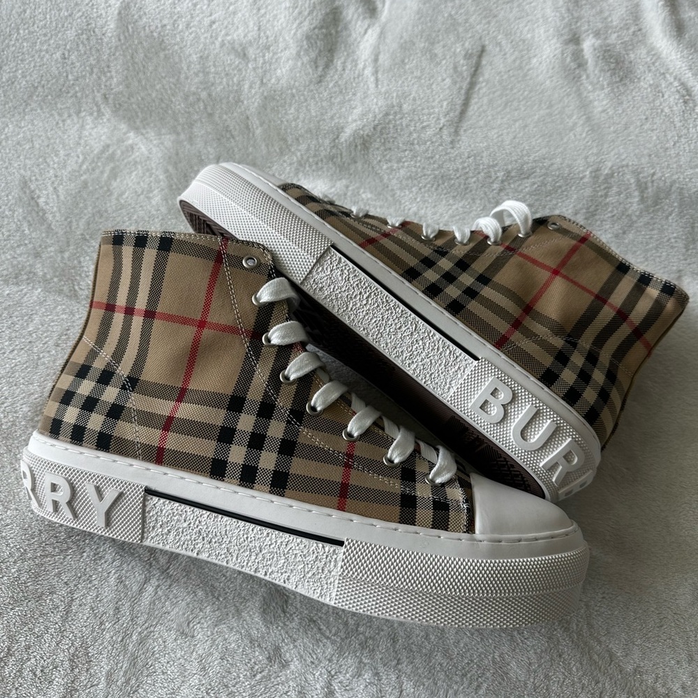 Burberry Checkered High-Top Sneakers